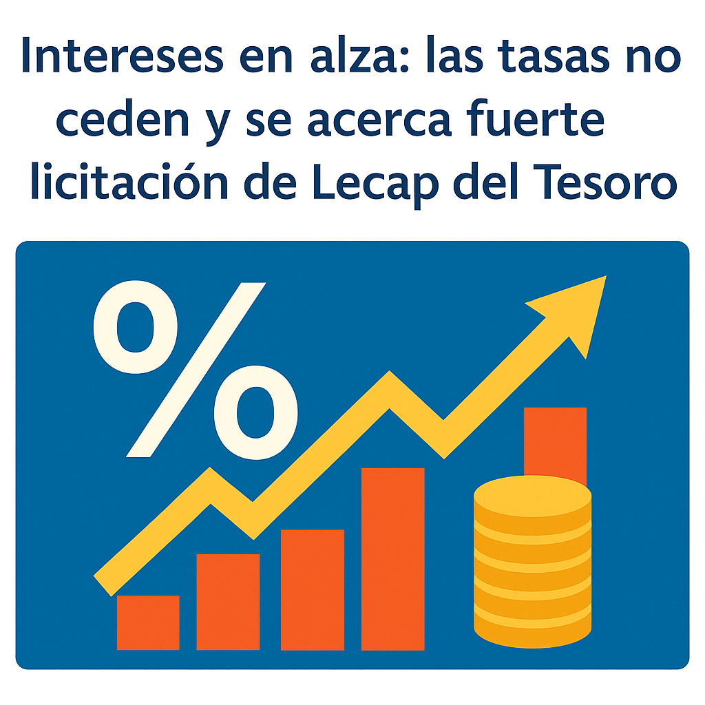 Intereses en alza: licitación Mecon agosto 2025 y tasas en máximos